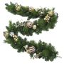 Plastic Christmas garland KRAKAU, decorated, LEDs, 6ft/180cm, Ø12"/30cm