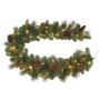 Artificial Christmas garland KERRY, cones, LEDs, green, 9ft/275cm, Ø12"/30cm