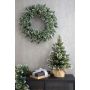 Artificial winter wreath CALGARY, cones, LEDs, frosted, Ø24"/60cm