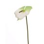 Fake flamingo flower MOIRA, white-green, 30"/75cm, 5.1"x8"/13x20cm