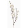 Artificial cherry blossom spray ARIELLE with flowers, white, 30"/75cm, Ø0.6"-1.4"/1.5-3.5cm