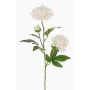 Fake peony ONYX, cream-white, 30"/75cm, Ø3.9"-5.1"/10-13cm