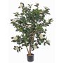 Artificial camellia japonica SENTA, real stems, flowers, cream, 4ft/135cm