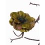 Artificial anemone GORO on clip, olive green, Ø4.3"/11cm