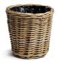 Wicker flower pot NICOLINA, beige, 9"/22cm, Ø10"/26cm