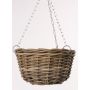 Wicker hanging basket NICOLINA, beige, 7"/18cm, Ø12"/30cm