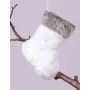 Plush ornament for christmas tree PAFFI, boots, 6 pcs, white-grey, 4"/10cm