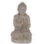 Grey decorative buddha figure SHANTA, sitting meditating, 18"/45cm