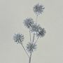 Artificial cornflower BIRNA, glitter, silver, 22"/55cm, Ø2"/5cm