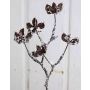 Plastic cotton branch NIRO, fruits, snow-covered, brown-white, 12"/30cm