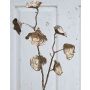 Artificial ginkgo branch ARWID with glitter, champagne, 22"/55cm