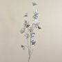 Artificial ginkgo branch ARWID with glitter, silver, 3ft/105cm