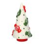 Ceramic Decorative figure Fir tree CRUMB, with Bonbons, red-white-green, 23,6cm, Ø11,8cm