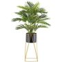 Plastic palm tree Kentia WILSON in metal pot, with stand, 4ft/110cm