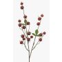 Decorative potato rose branch BREVON with rose hips, red, 80cm