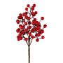 Decorative snowberry branch VROSTI, berries, red, 14"/35cm