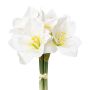 Artificial bouquet of amaryllis TIFAN, white, 12"/30cm