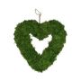 Wreath in the shape of a heart MADISSON made of Iceland moss, for hanging, green, 2"/5cm, Ø12"/30cm