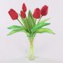Artificial flowers Tulip bouquet LEANA, red, 12"/30cm, Ø8"/20cm