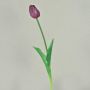 Artificial tulip LONA, purple-green, 18"/45cm, Ø1.6"/4cm