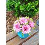 Decorative bouquet Gerbera TEMBAR, pink, 12"/30cm, Ø9"/22cm