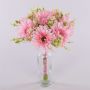 Decorative bouquet Gerbera TEMBAR, pink, 12"/30cm, Ø9"/22cm