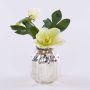 Decorative Christmas rose WINFRIEDA in glass vase, cream-green, 8"/20cm