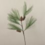 Artificial pine branch WICKEY with cones, green, 28"/70cm