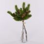 Artificial fir branches BERNAHE in a bunch, with cones, green, 14"/35cm