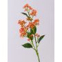 Decorative snowball branch LABIBA with buds, orange, 24"/60cm, Ø1"-2"/2.5-5cm