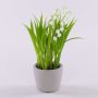Artificial flower Lily of the valley NOMTHA in cement pot, white, 8"/20cm