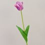 Artificial flower Tulip PJASSINA, violet-white, 26"/65cm