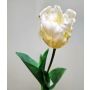 Plastic flower Parrot tulip PETSCHORA, cream-white, 26"/65cm