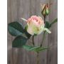Artificial rose RENESMEE, green-pink, 18"/45cm, Ø2.4"/6cm