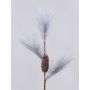 Artificial pine branch LAIDYS with cones, silver, 31"/80cm