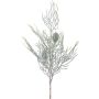 Artificial cypress branch GRAVON with glitter, cones, light green-grey, 24"/60cm