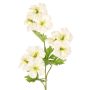 Artificial plant: cranesbill branch ZEDENA, white and green, 70cm, Ø6cm