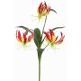 Gloriosa XELA decorative flower, dark red and yellow, 20"/50cm, Ø1.6"-2.8"/4-7cm