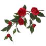 Artificial camellia branch YARINA with flowers, red, 75cm