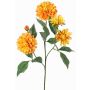 Artificial dahlia decorative branch QUINKA, orange-yellow, 28"/70cm