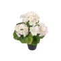 ELISABETTA artificial geranium in a decorative pot, white and pink, 35cm