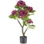 Decorative hydrangea flower ZOLFI on stem, violet, 33"/85cm