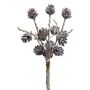 Artificial bunch of fir cones FALTO, brown-white, 12"/30cm