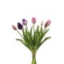 Artificial Tulip bouquet mix LONA, pink-purple, 16"/40cm