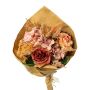 Artificial bouquet of rose, hydrangea and skimmia FORTA, orange-salmon-dusky pink, 20"/50cm