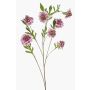 Artificial Scabiosa RUXTER branch, light pink, 4ft/110cm, Ø2.8"-3.5"/7-9cm