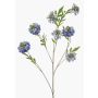 Artificial Scabiosa RUXTER branch, blue-purple-green, 110cm, Ø7–9cm