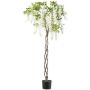 Artificial wisteria tree SINKE with flowers, braided artificial trunk, white, 6ft/170cm