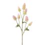 Artificial white clover branch TREVLA with flowers, pink, 22"/55cm