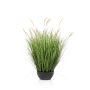 Artificial fountain grass WALERIAN in decorative bowl, with panicles, green, 31"/80cm